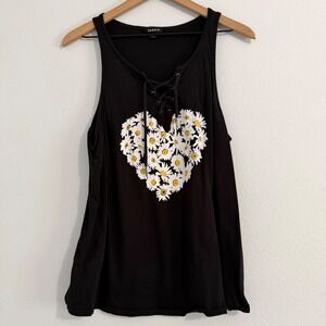 Torrid - Heart Floral Daisy Lace Up Tank
